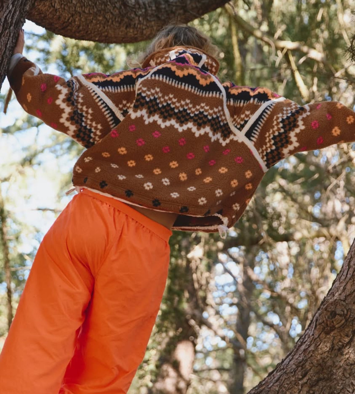 FP Movement Printed Mountain High 1/2 Zip Pullover in Isle Knit Twig Combo