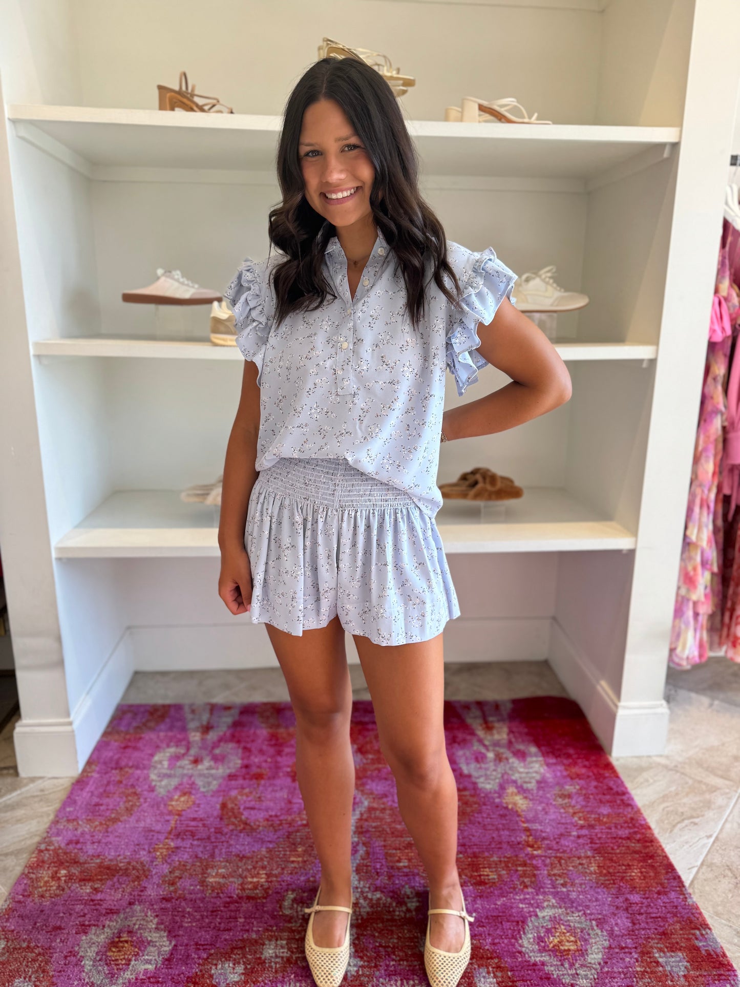 Koch Erica Skirt in Baby Blue Winter Camellia