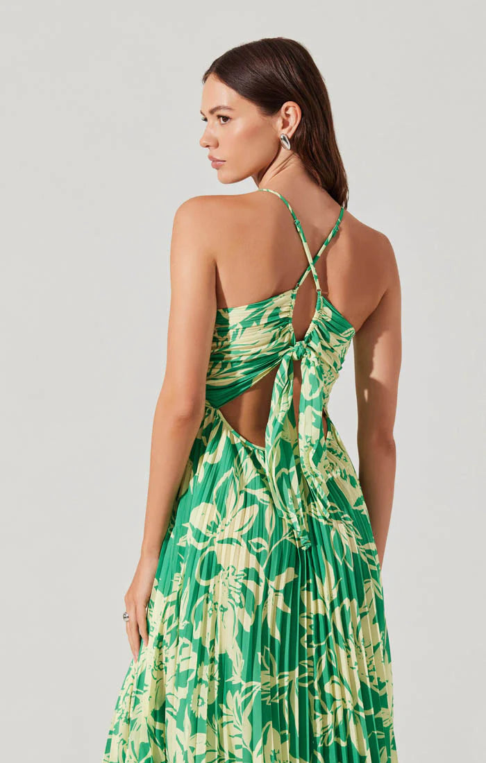 ASTR Blythe Dress in Green Lime Floral