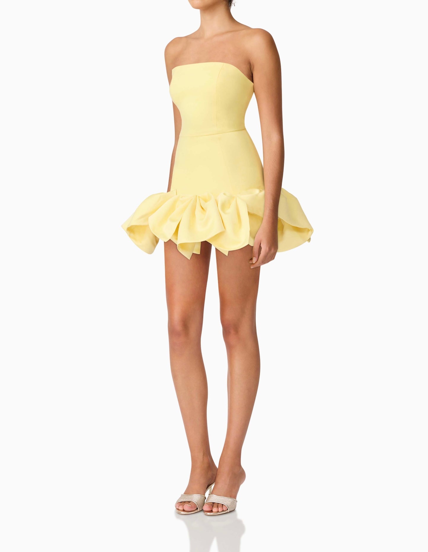 Elliatt Evee Strapless Mini Dress in Lemon