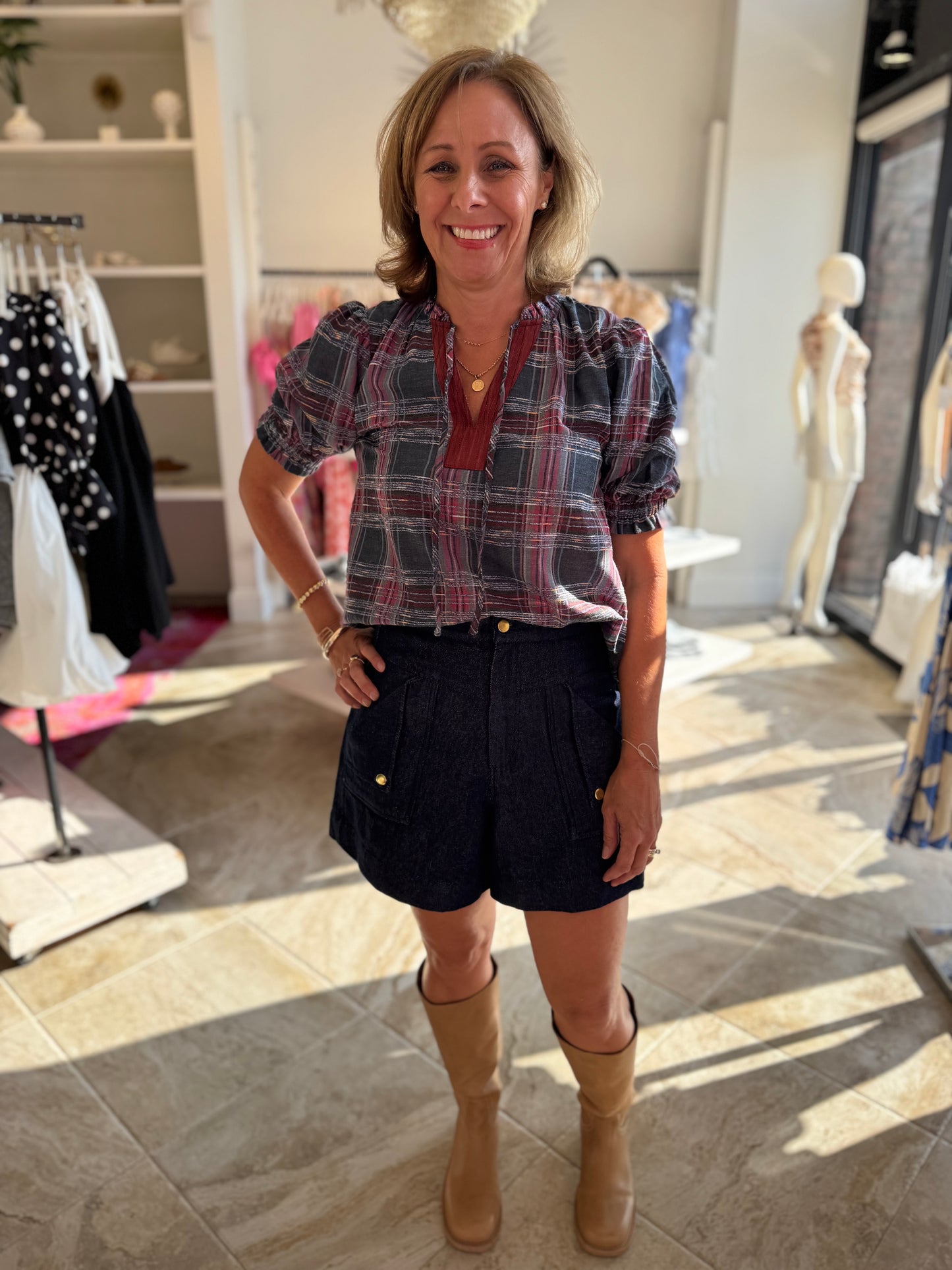 Jolie Plaid Top