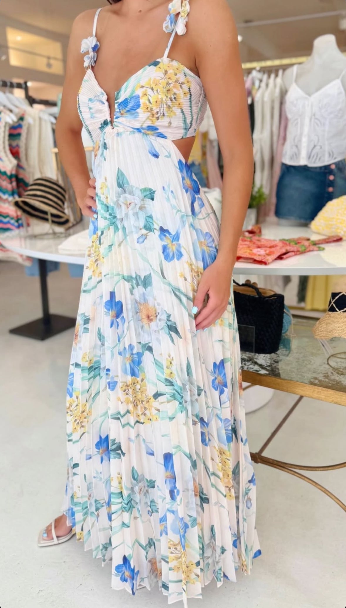 ASTR Emese Dress in Blue Multi Floral
