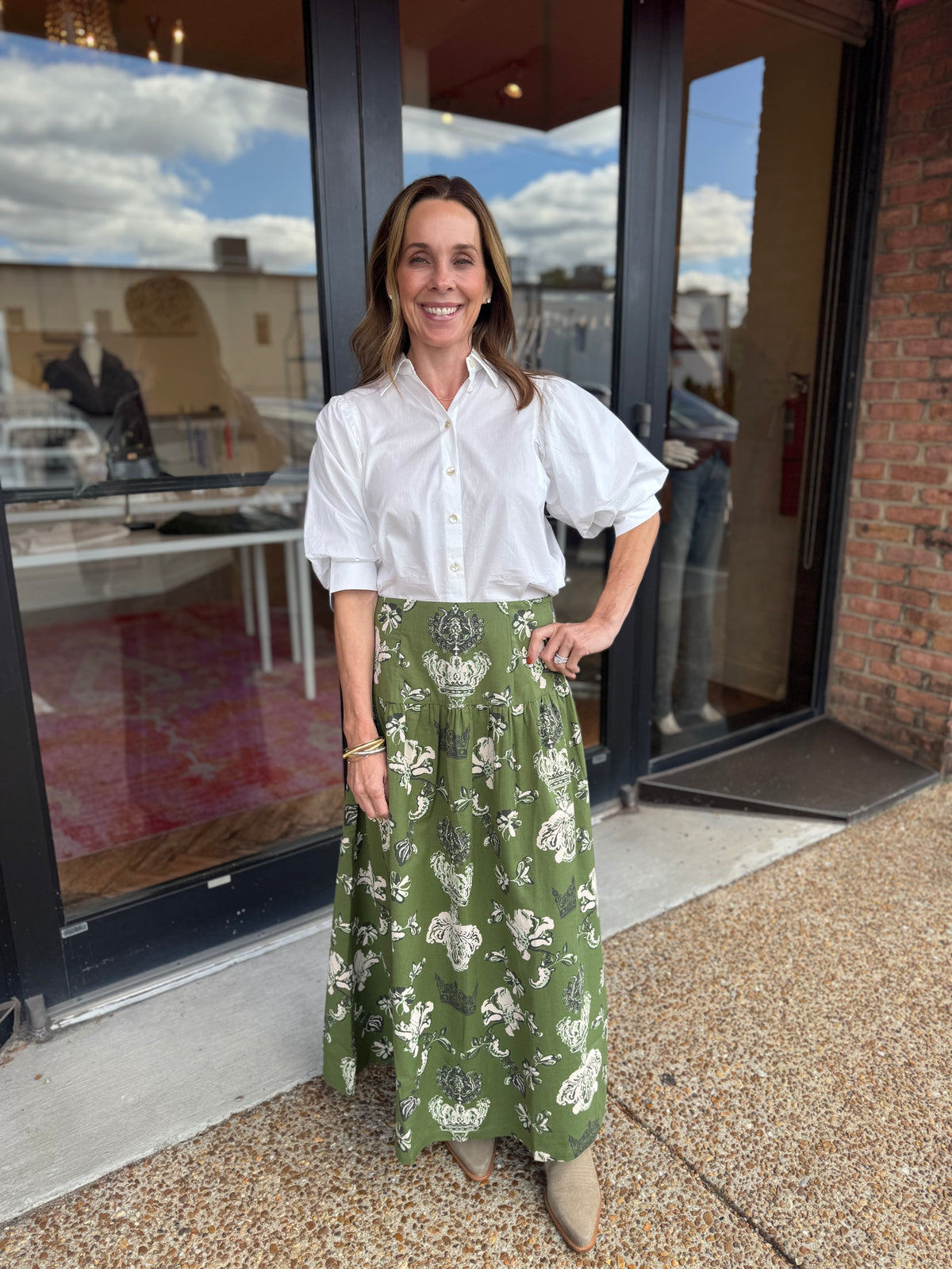 Beyond By Vera Kara Skirt in Windsor Moss