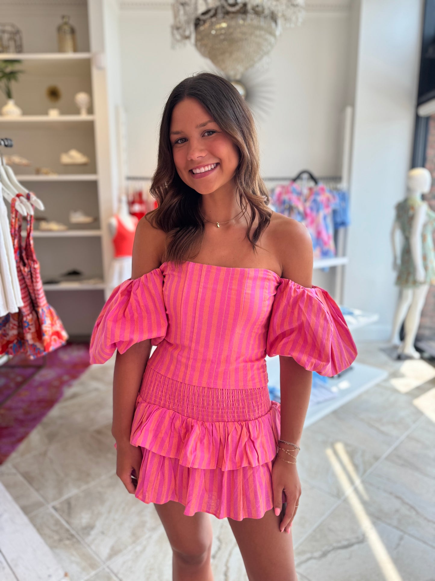 Shirley Stripe Top and Skirt Set