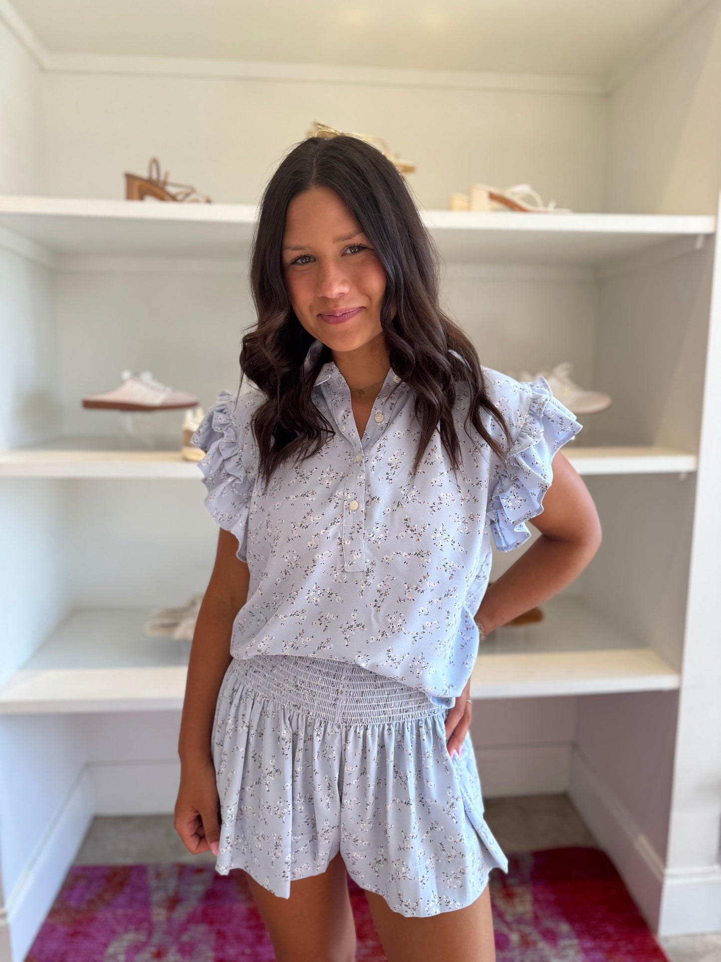 Koch Erica Skirt in Baby Blue Winter Camellia