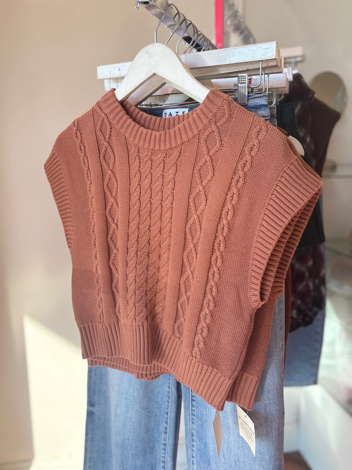 Shore Veronica Sweater Vest in Sandy Bronze