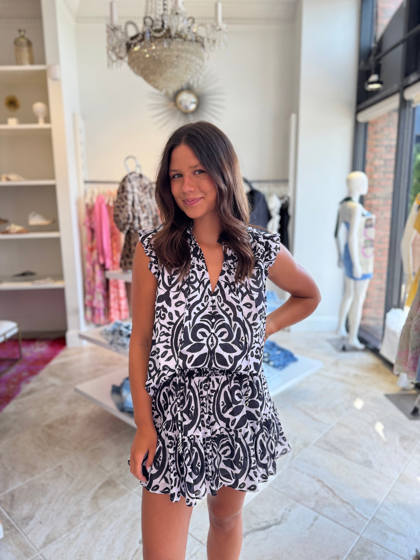 Allison New York Tracy Skirt in Black White