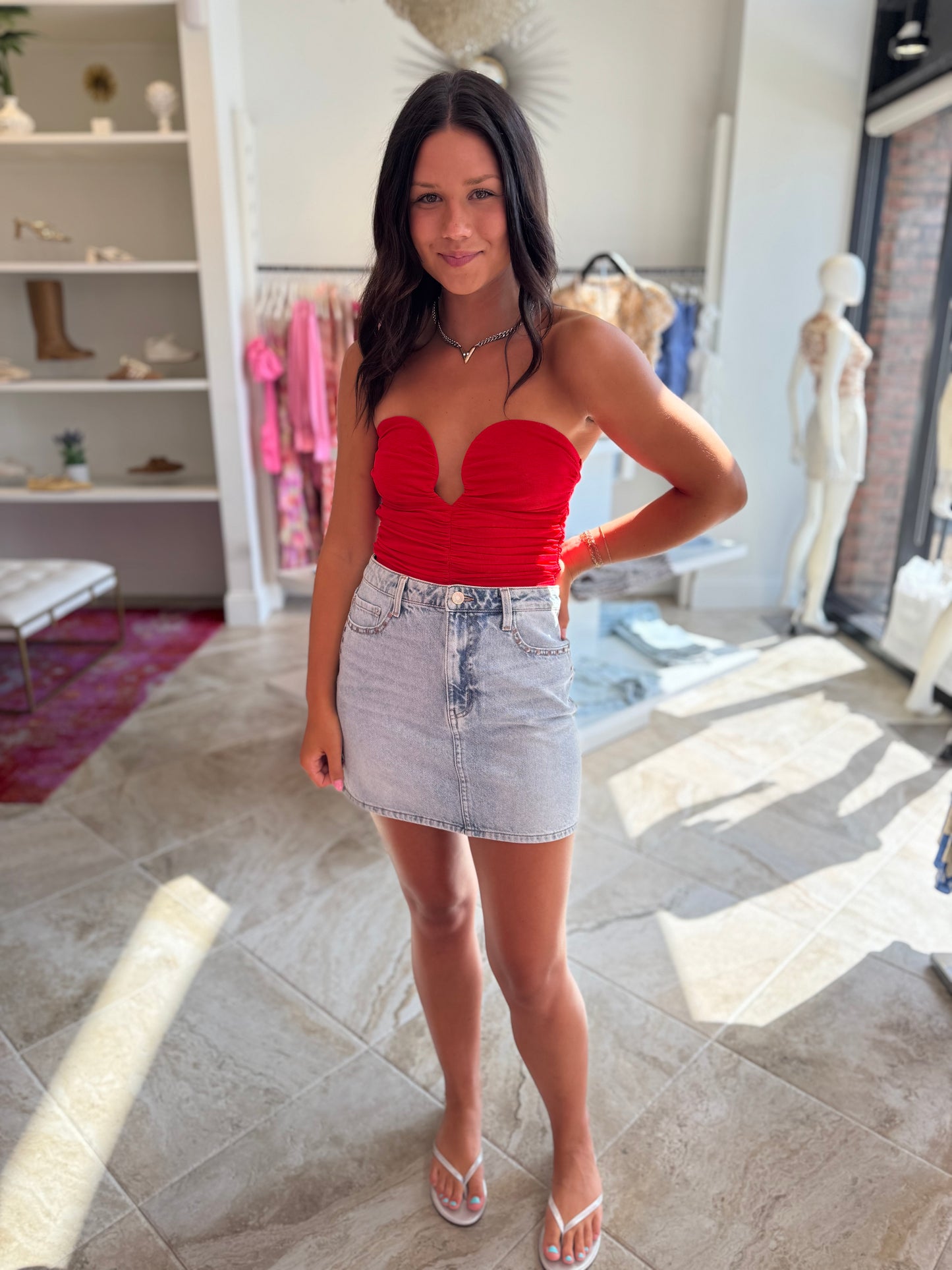 Liza Strapless Ruched Top