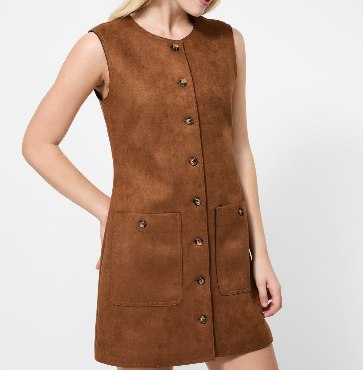 French Connection Laney Suede Sleeveless Mini Dress