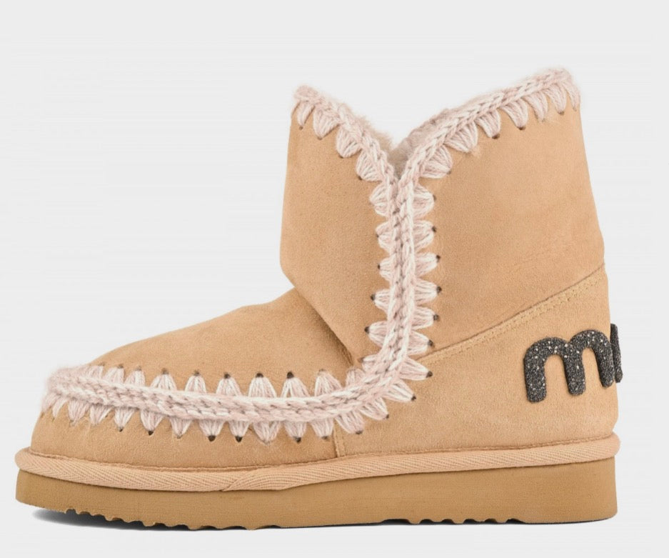 Mou Eskimo 18 Suede Glitter Logo Boot in Rutabaga