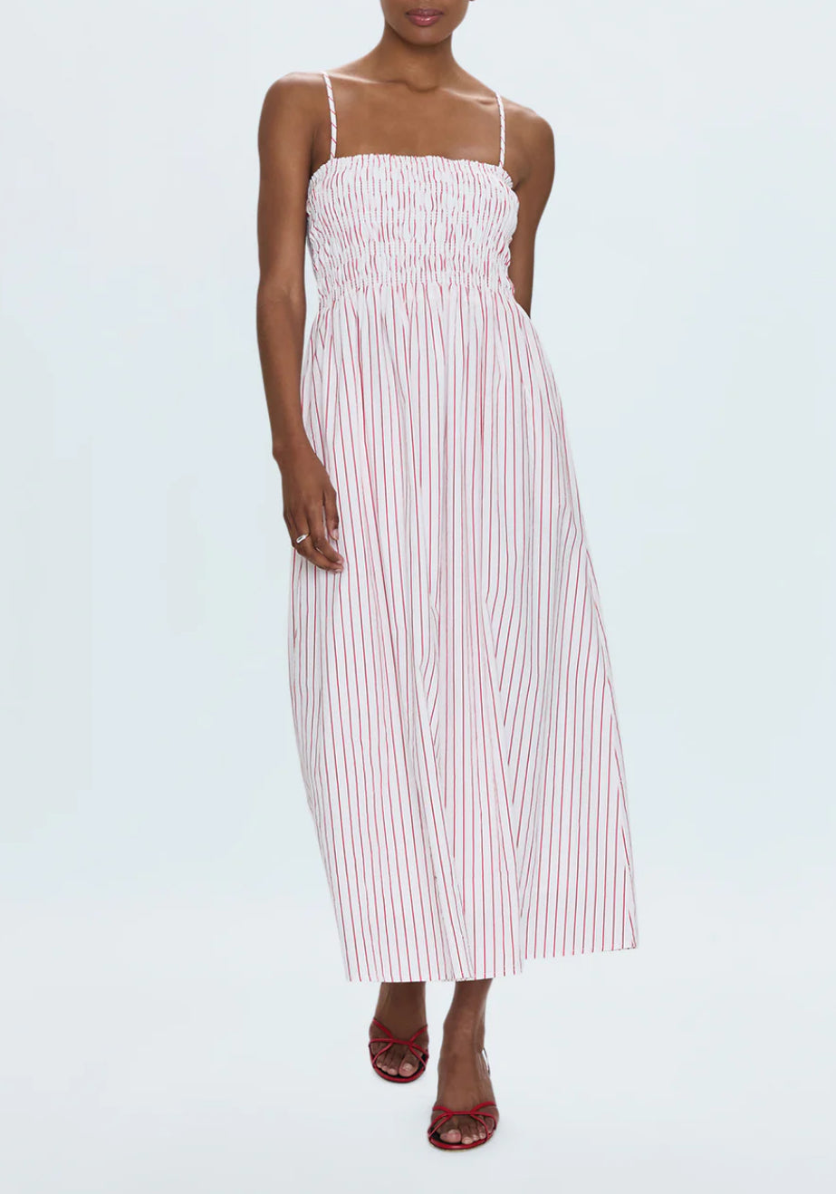 Pistola Bianca Dress in Ruby Stripe