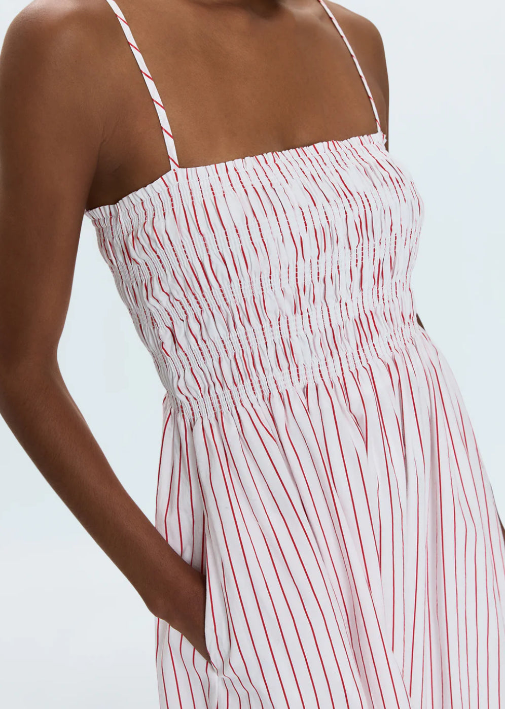 Pistola Bianca Dress in Ruby Stripe
