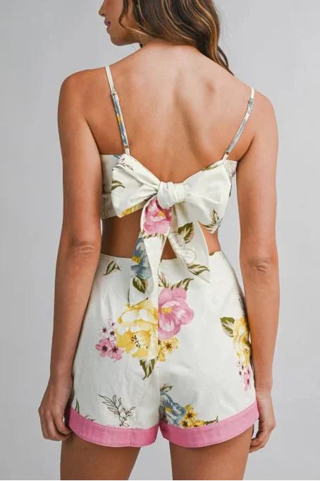 Angie Tie Back Top & Skort Set in Pink
