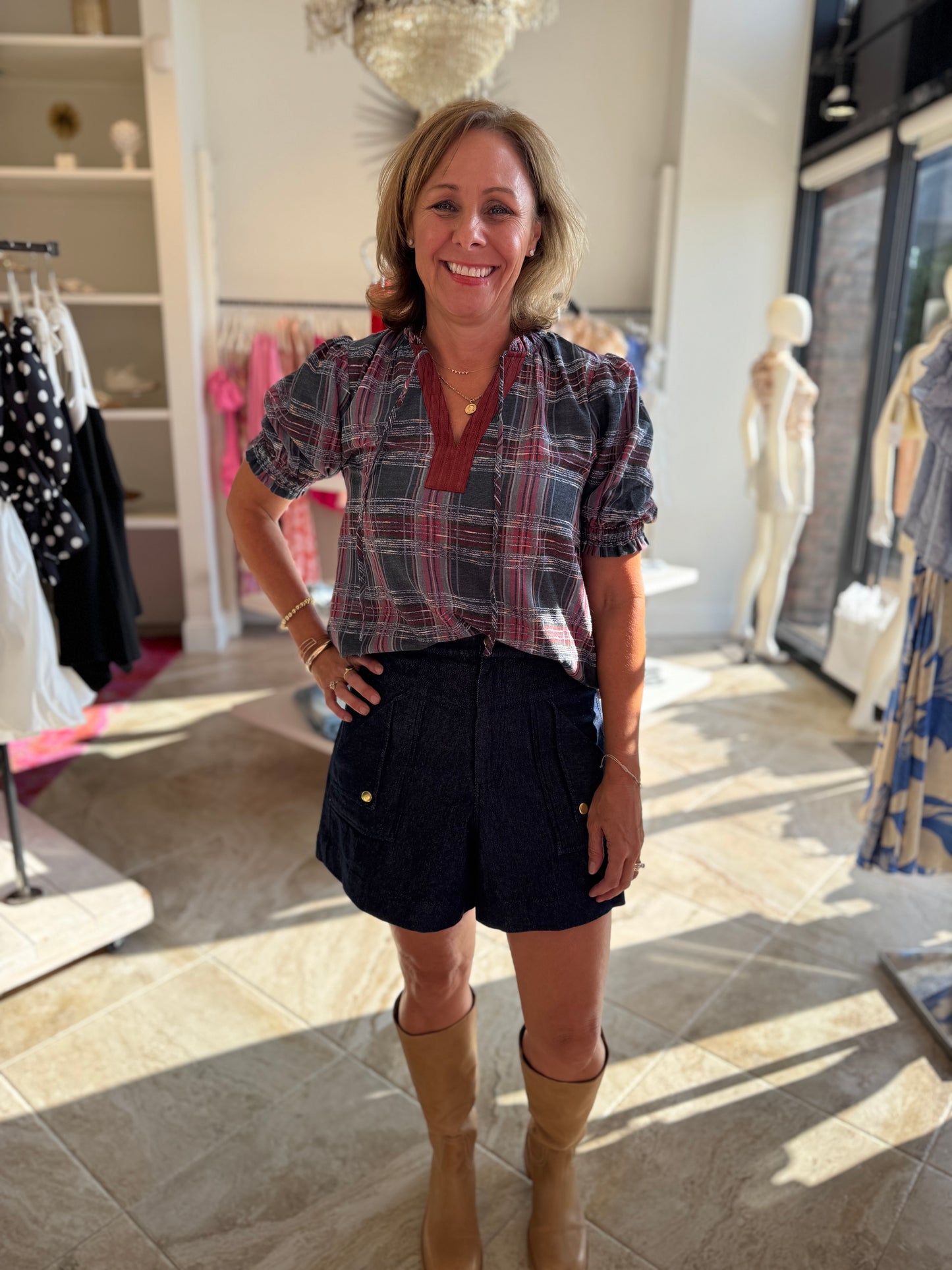 Jolie Plaid Top