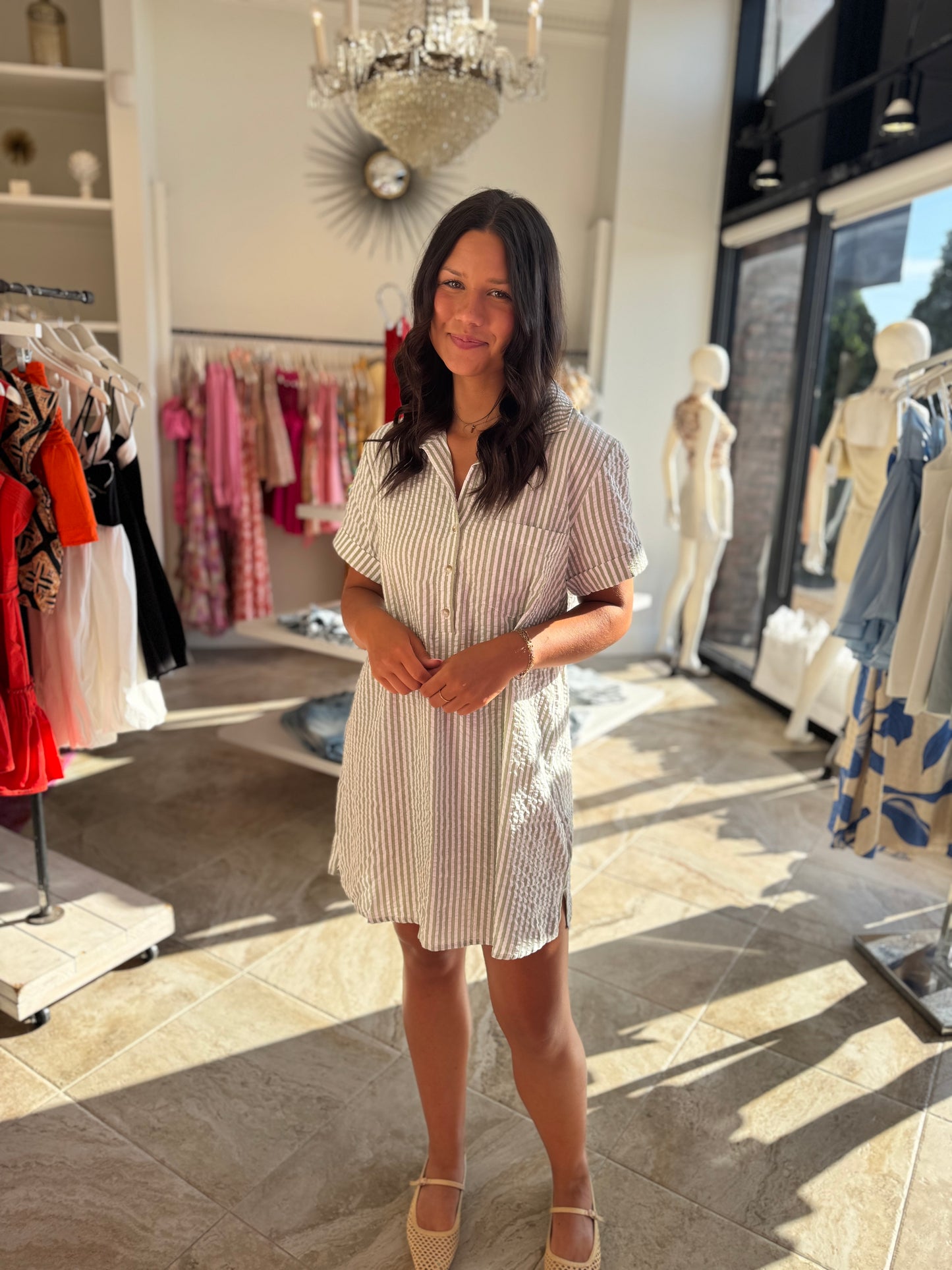 Lola Stripe Seersucker Dress