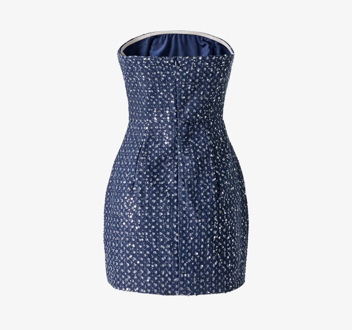 Nena Strapless Sequin Mini Dress in Navy