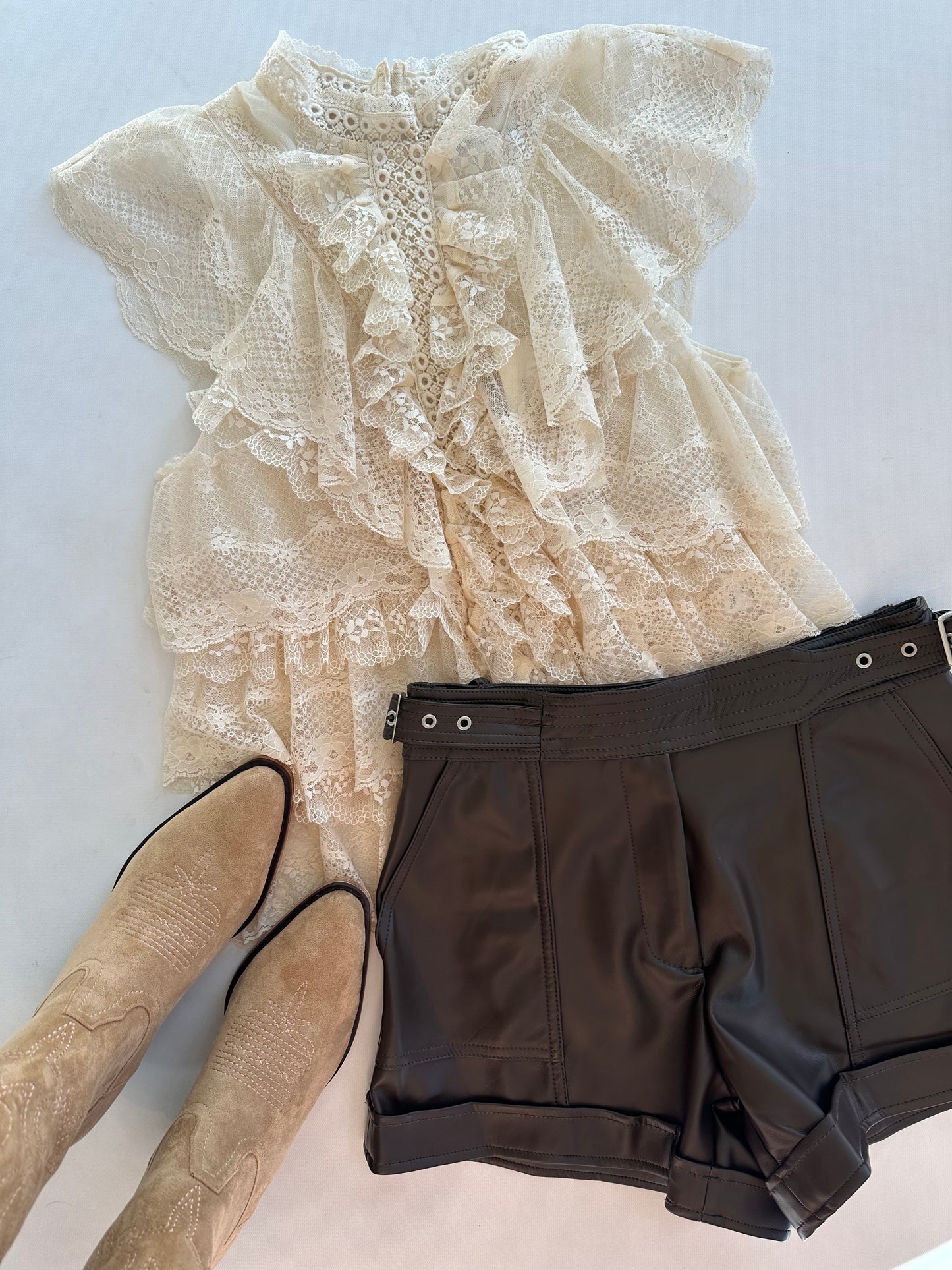 Lyerly Pleather Short in Coffee Bean