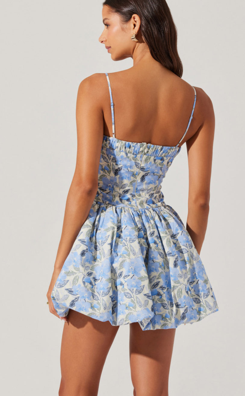 ASTR Larissa Dress in Blue Floral