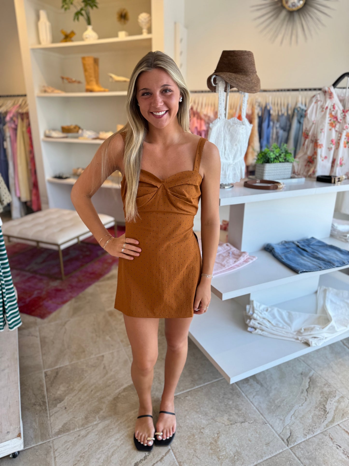 Luna Twist Front Romper in Mocha