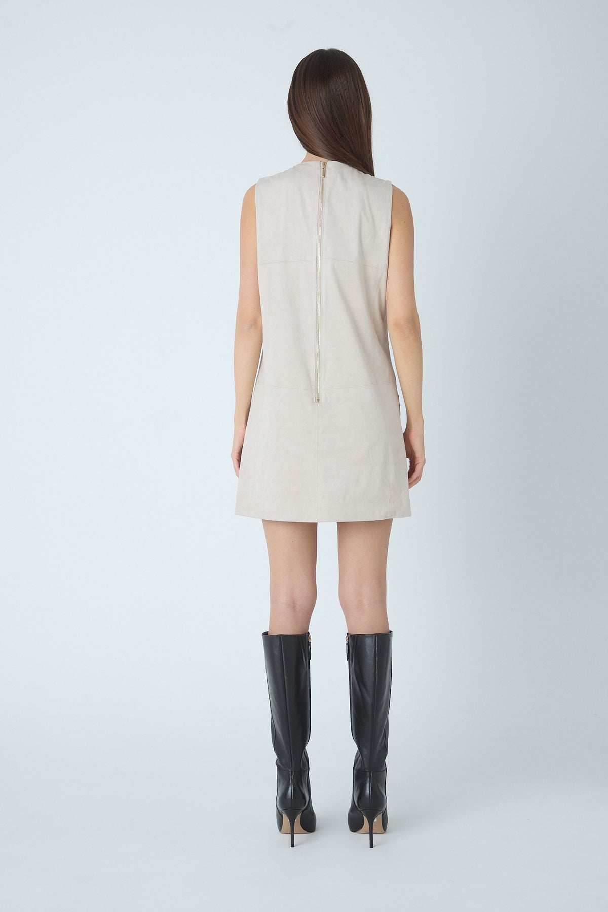 JS71 Kezia Ultra Suede Dress in Beige