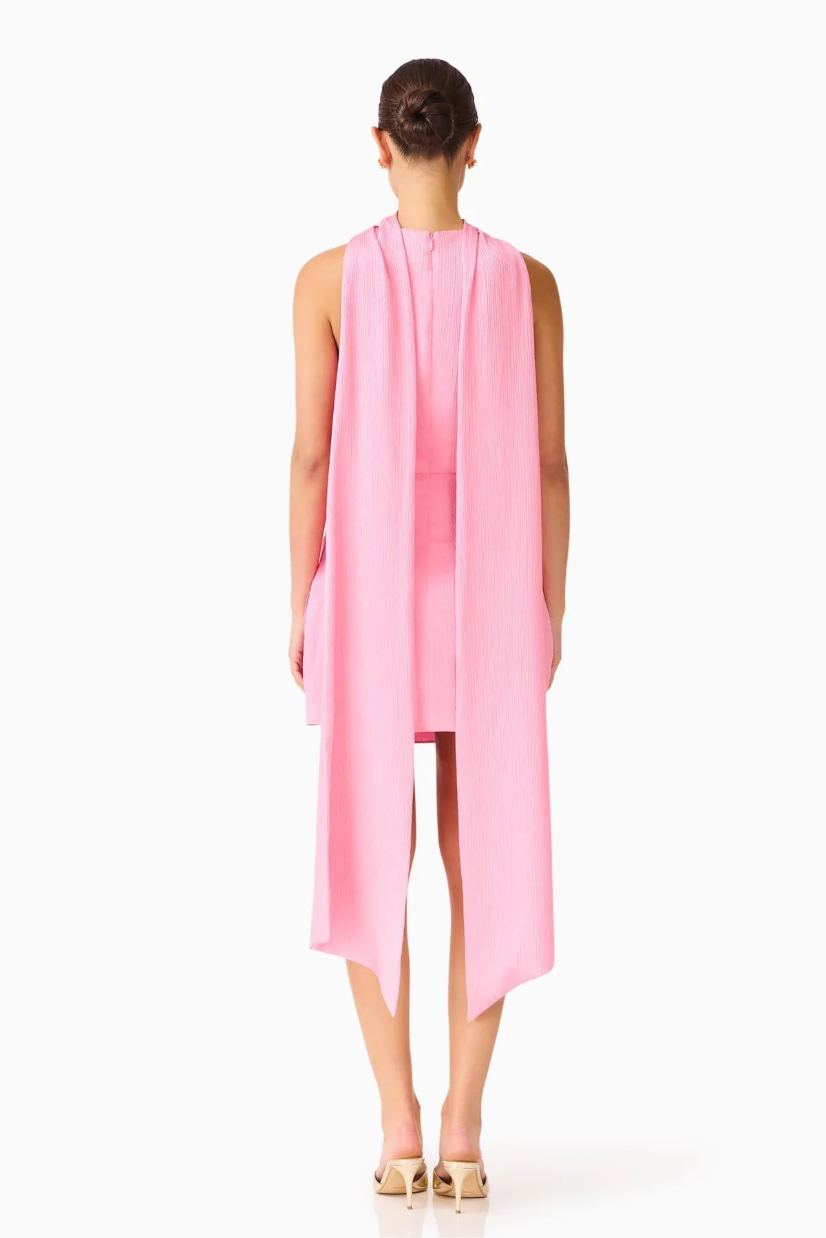 Elliatt Calista Neck Scarf Mini Dress in Pink