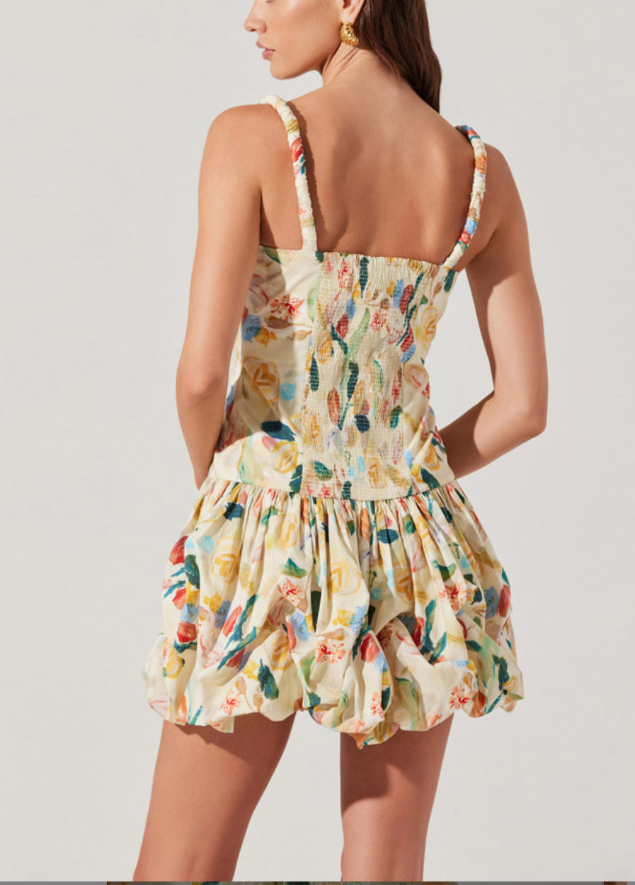 ASTR Keyla Dress in Yellow Green Floral