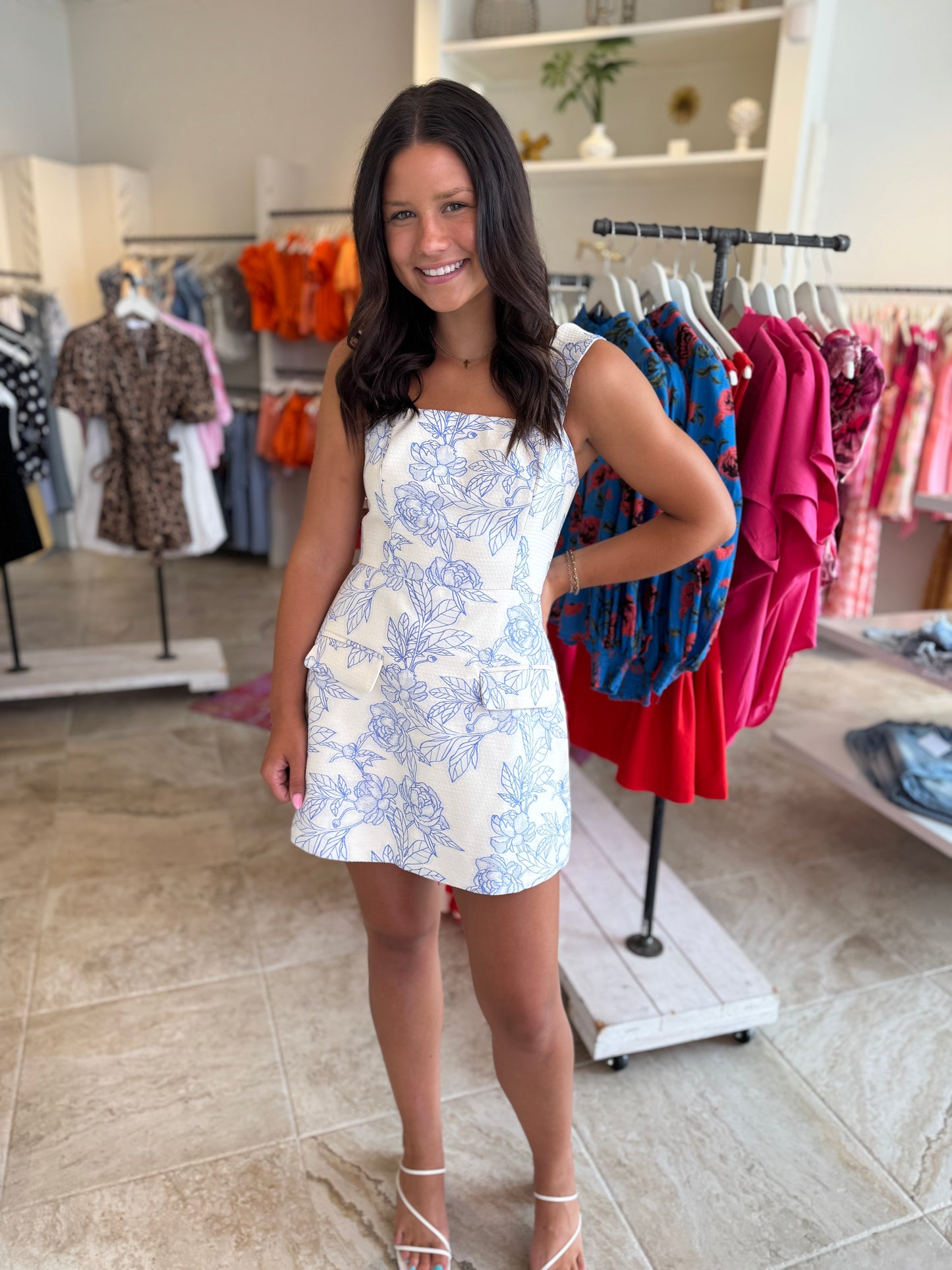 Richard Jacquard Strap Mini Romper