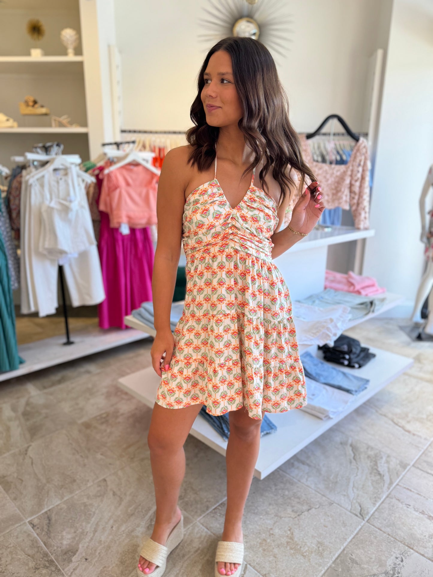 Ferrell Floral Halter Dress