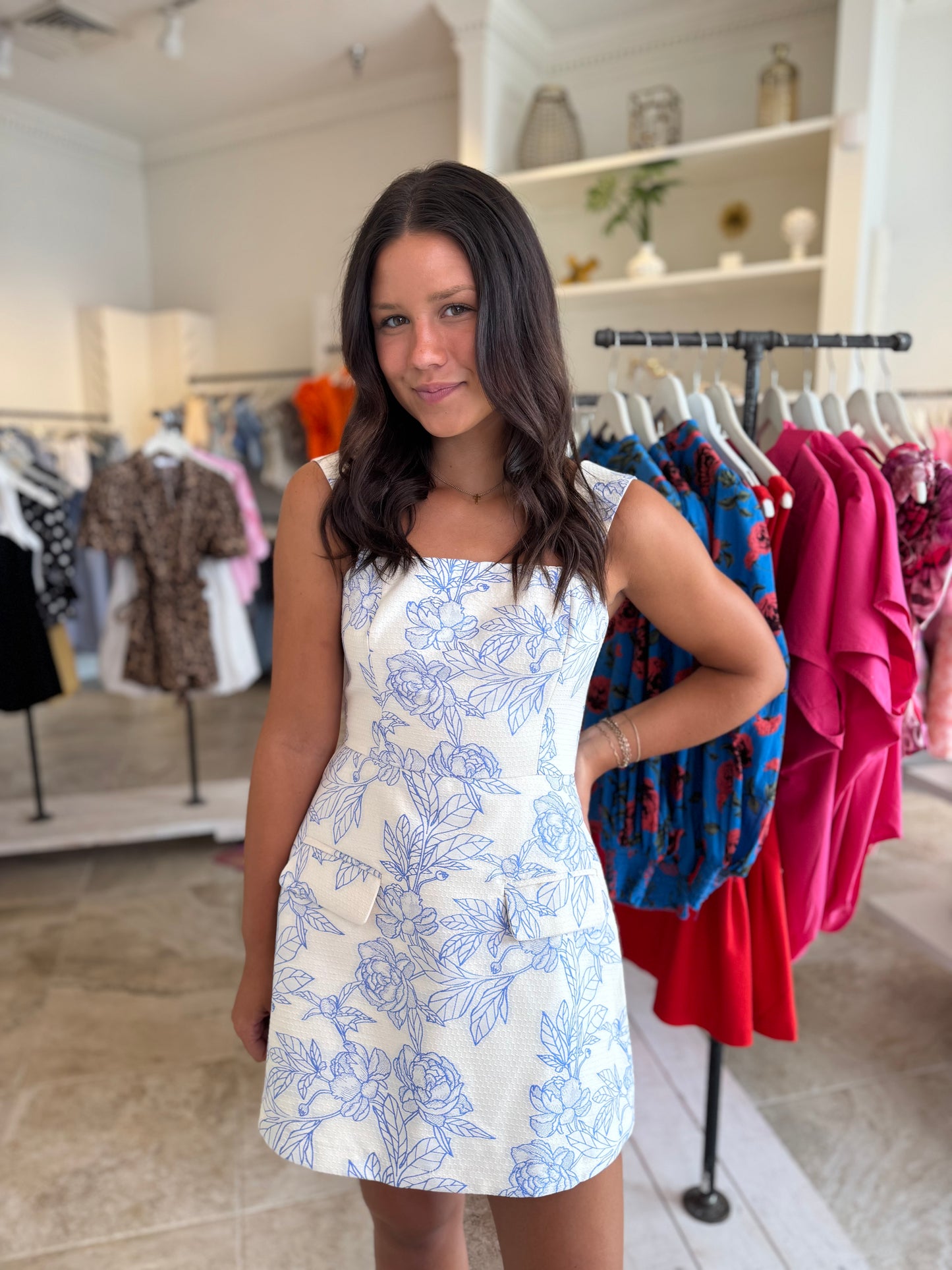Richard Jacquard Strap Mini Romper