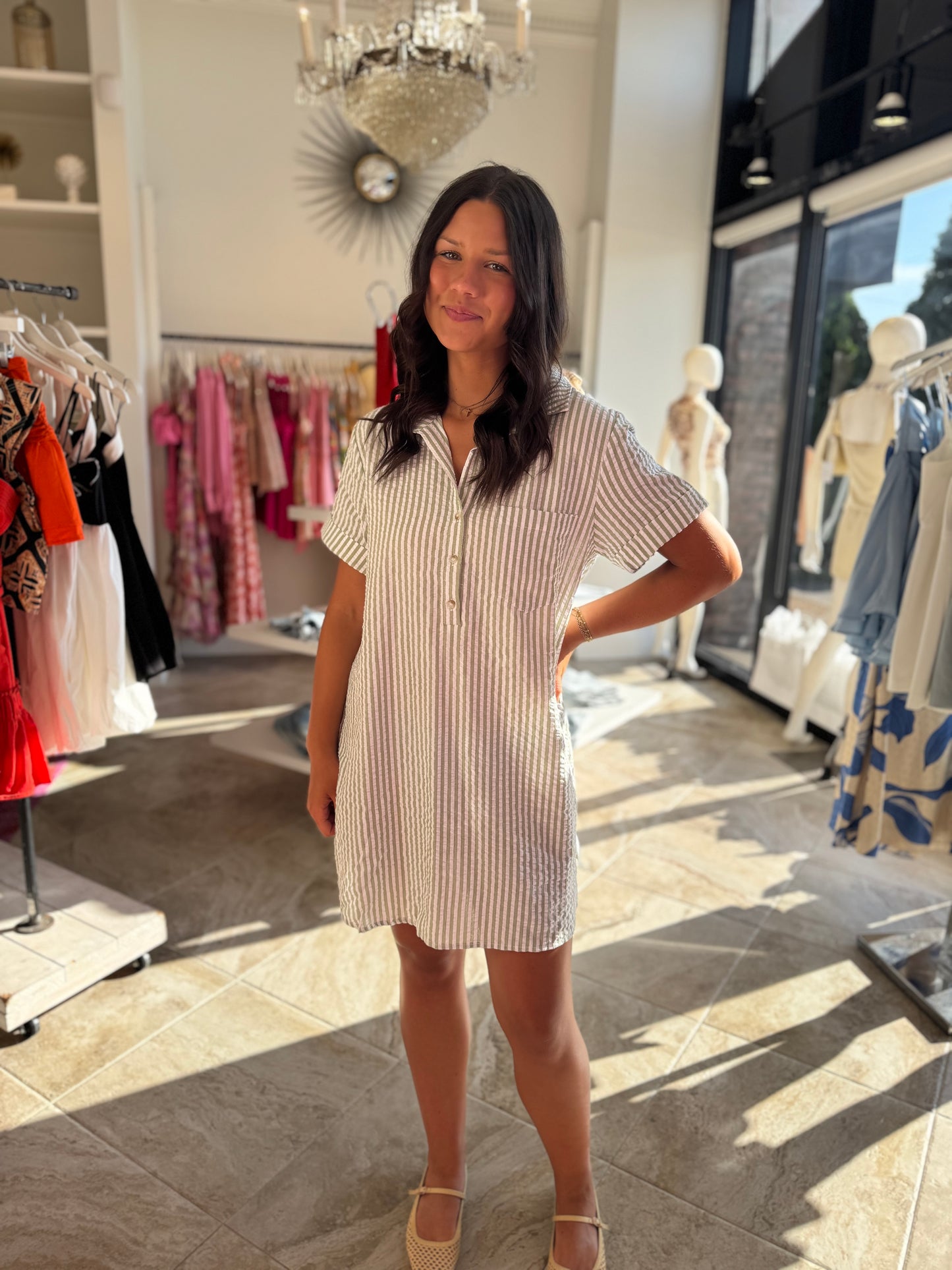 Lola Stripe Seersucker Dress