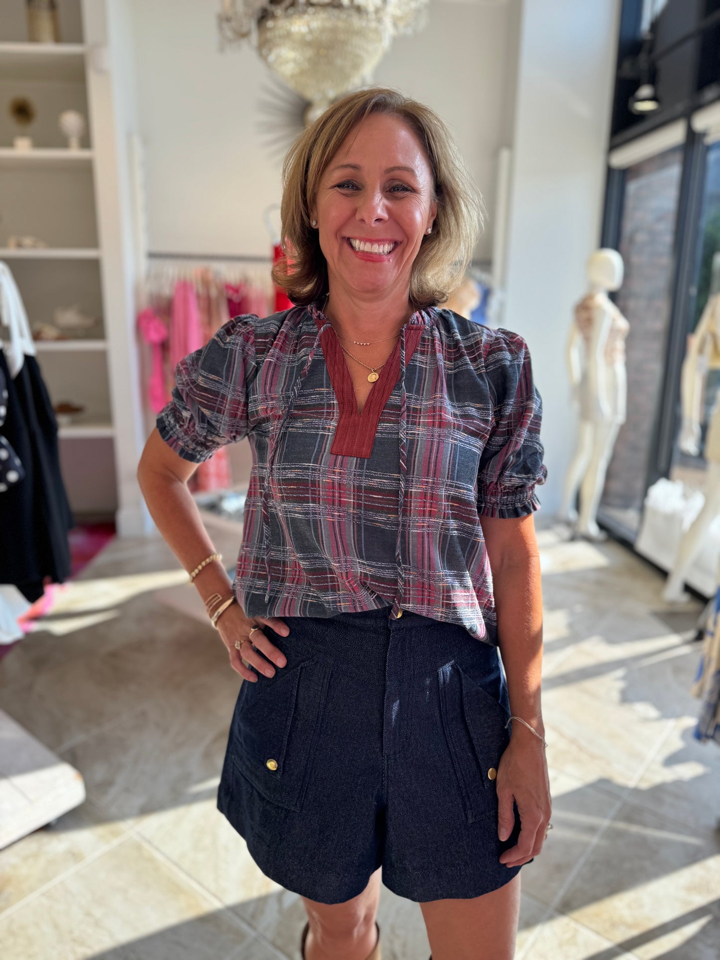 Jolie Plaid Top