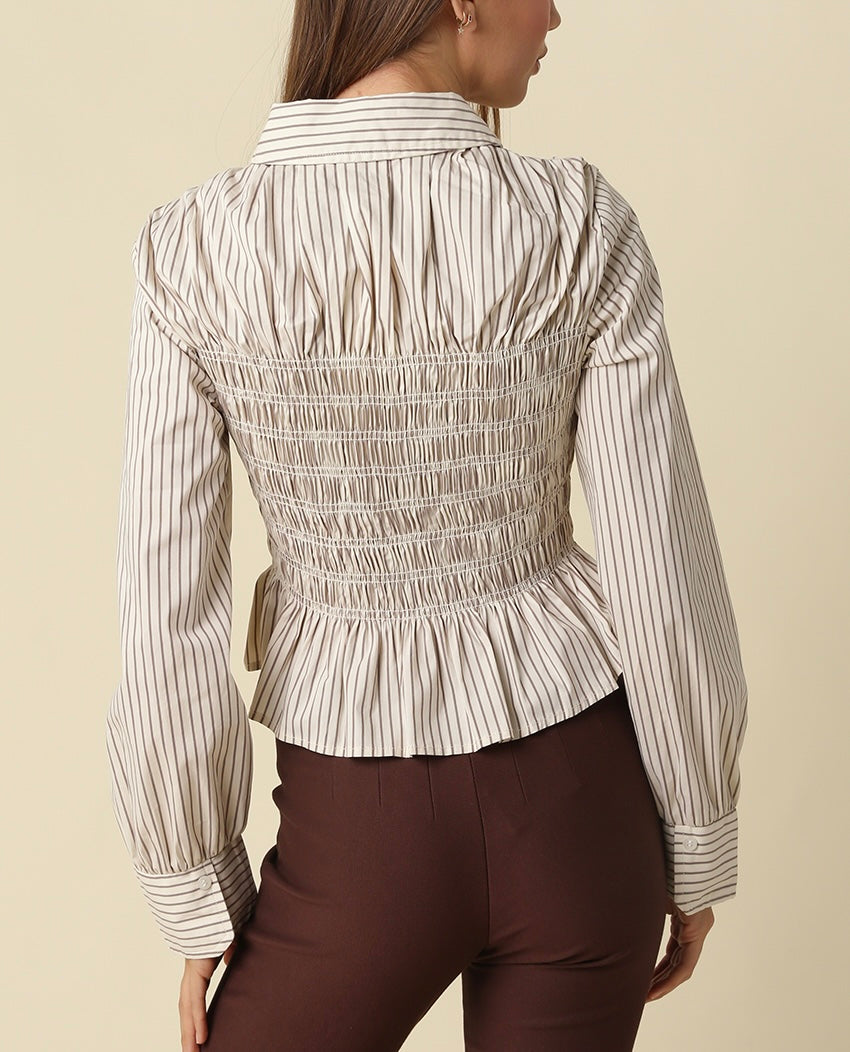 Lilly Longsleeve Top in Light Taupe