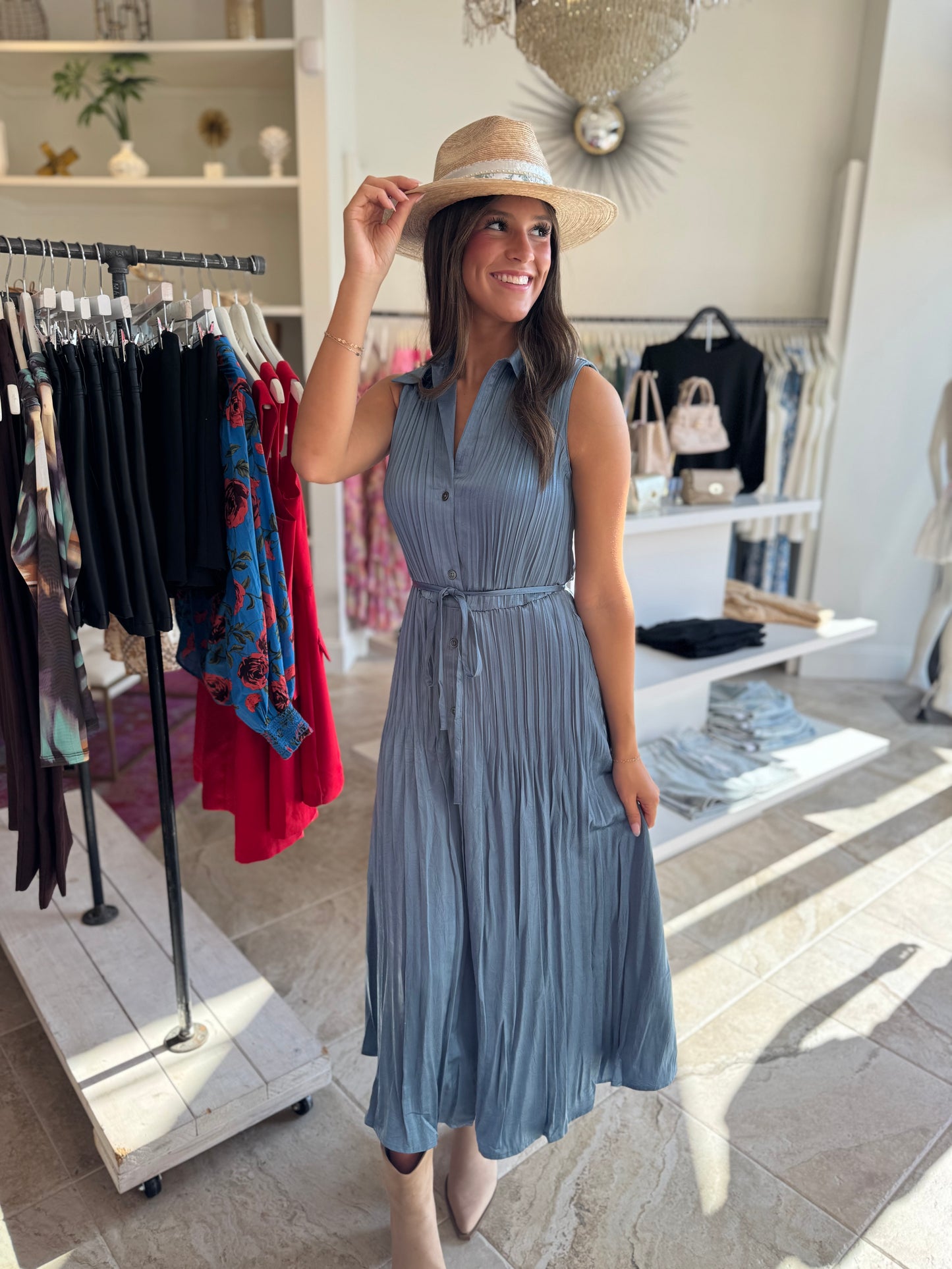 Watson Pleated Midi Dress
