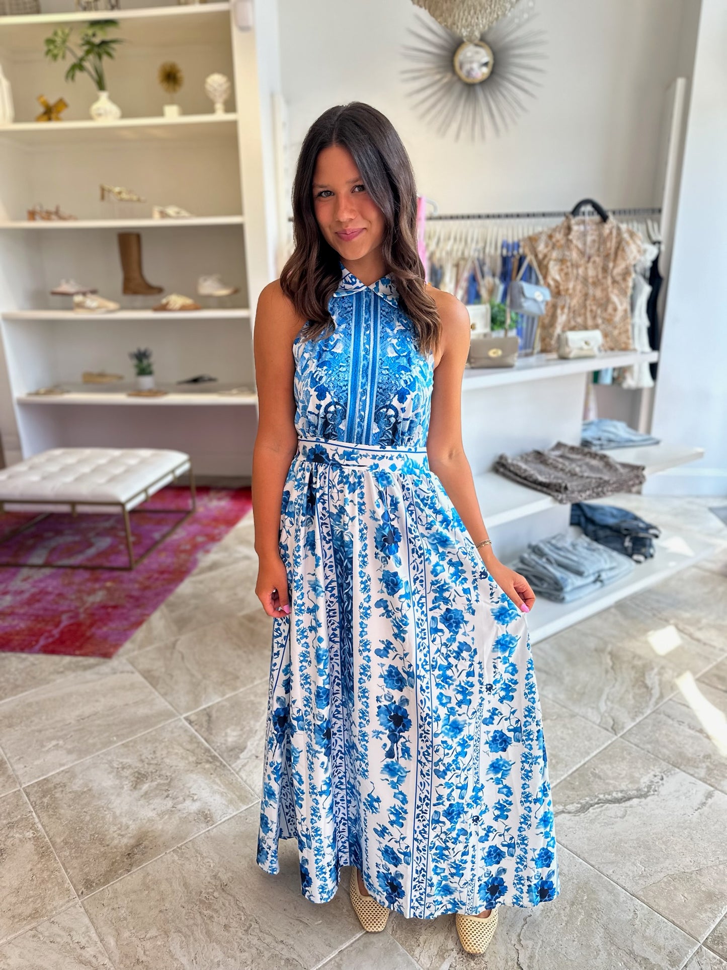 Corrie Floral Print Maxi Dress