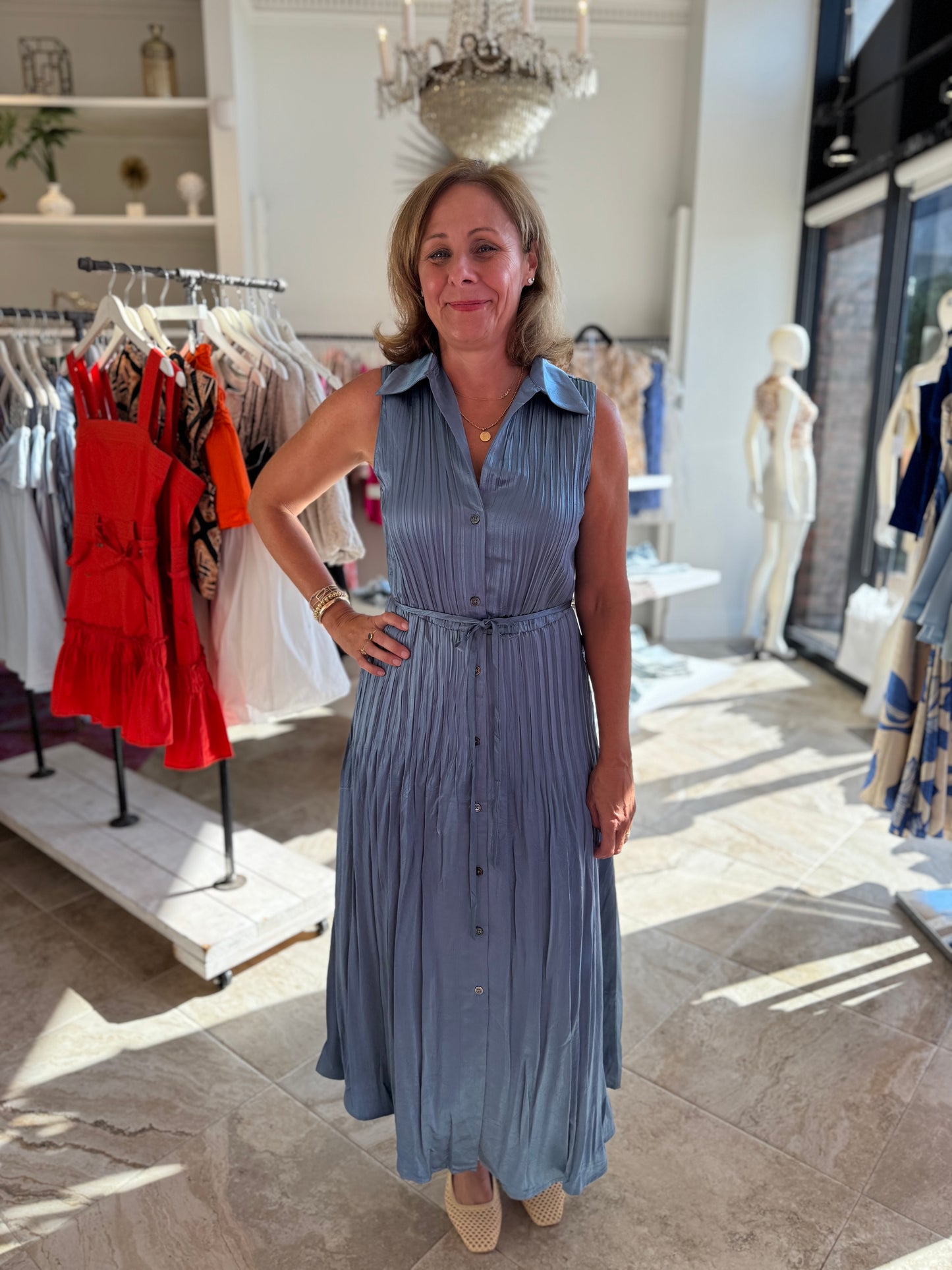 Watson Pleated Midi Dress