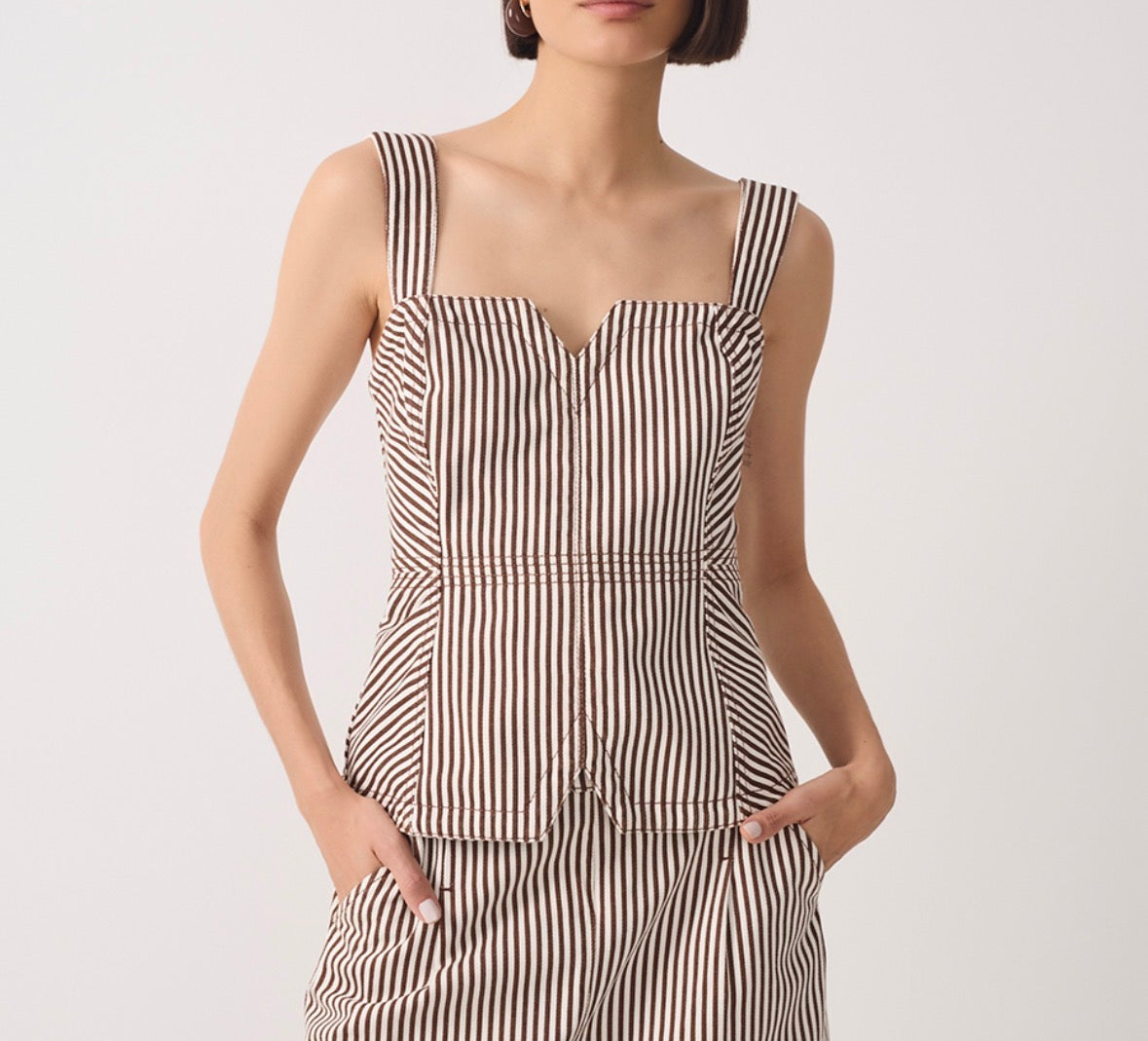 Dress To Twill Shorts in Brown Stripes