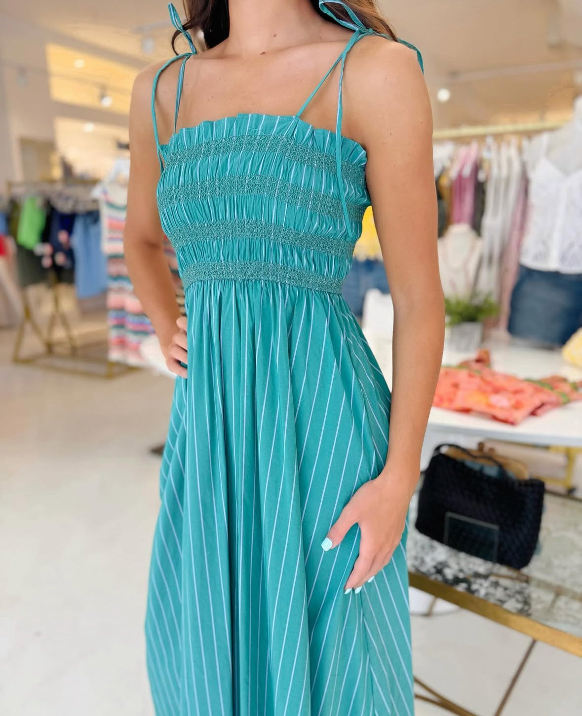 Kitty Striped Midi Dress