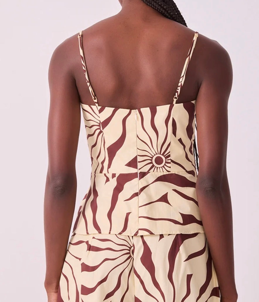 Dress To V Neck Blouse in Brown Alvorecer