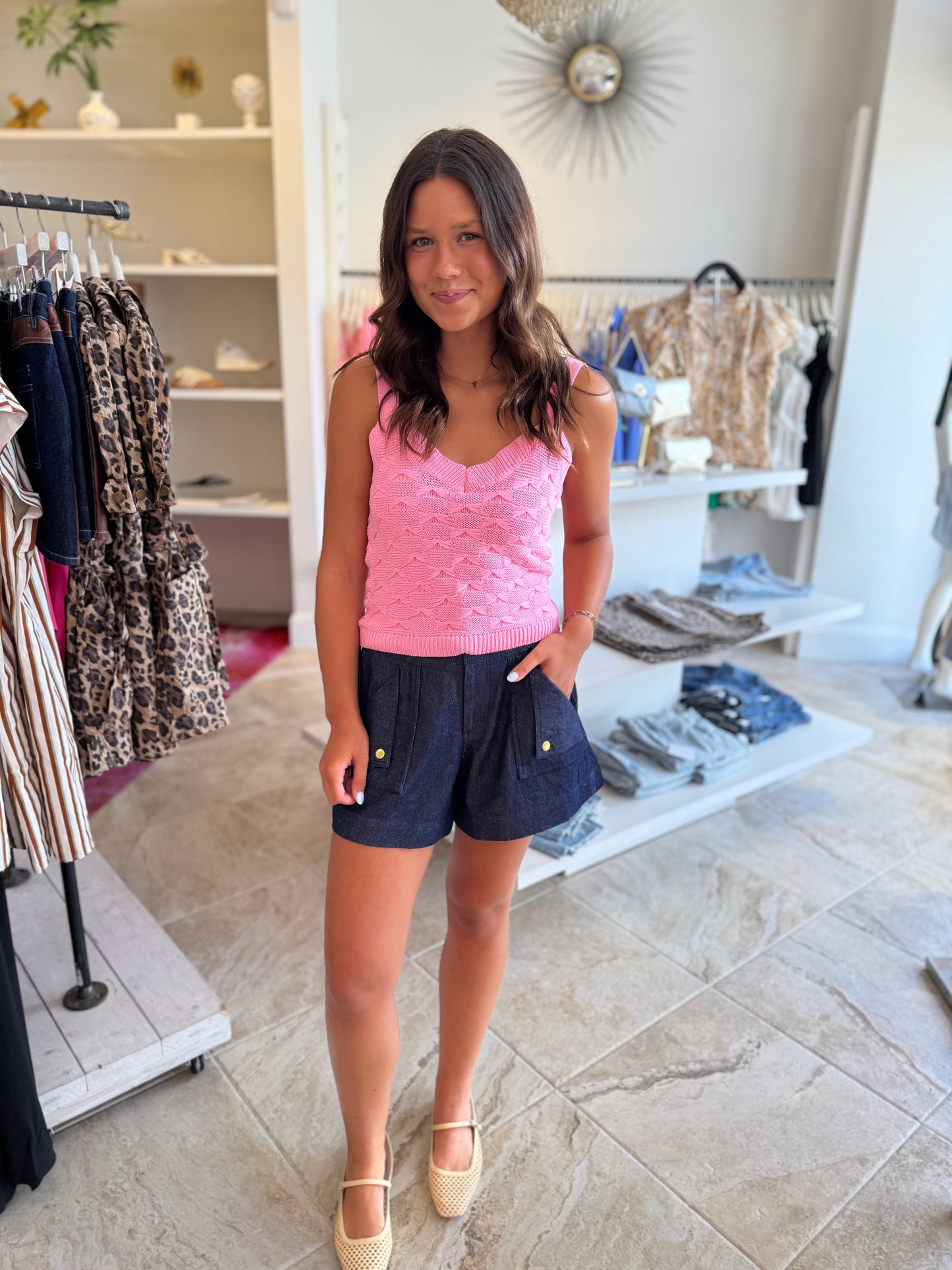 Allison New York Sweetheart Tank in Candy Pink