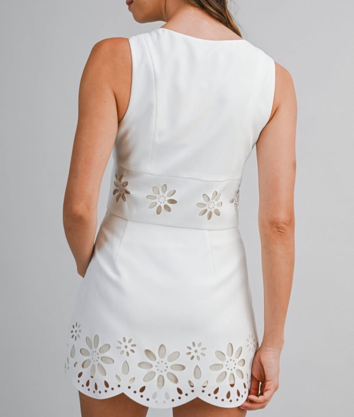 Sophie Top & Skirt Set in White