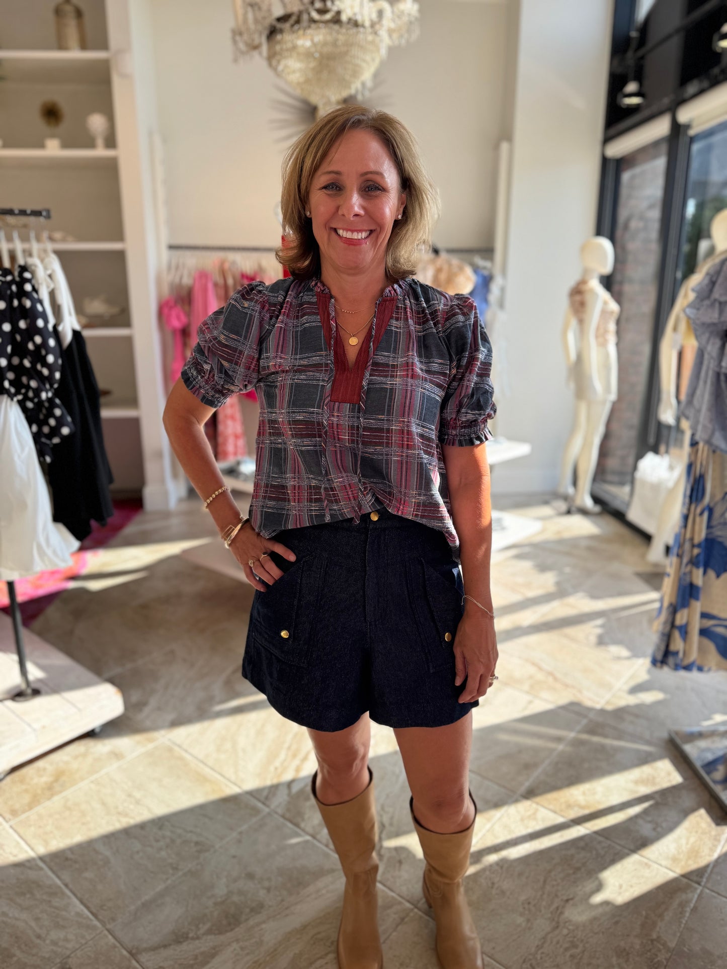 Jolie Plaid Top