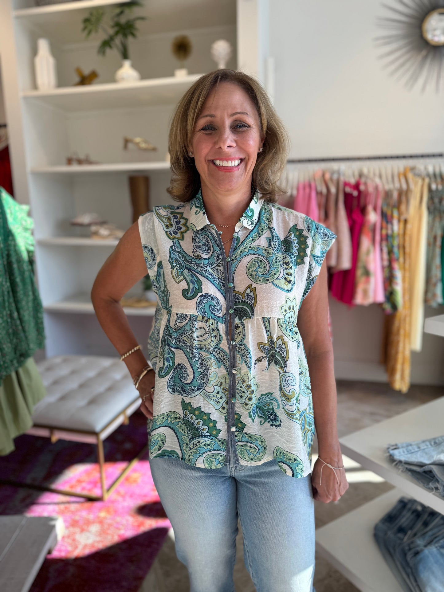 Glenda Print Top