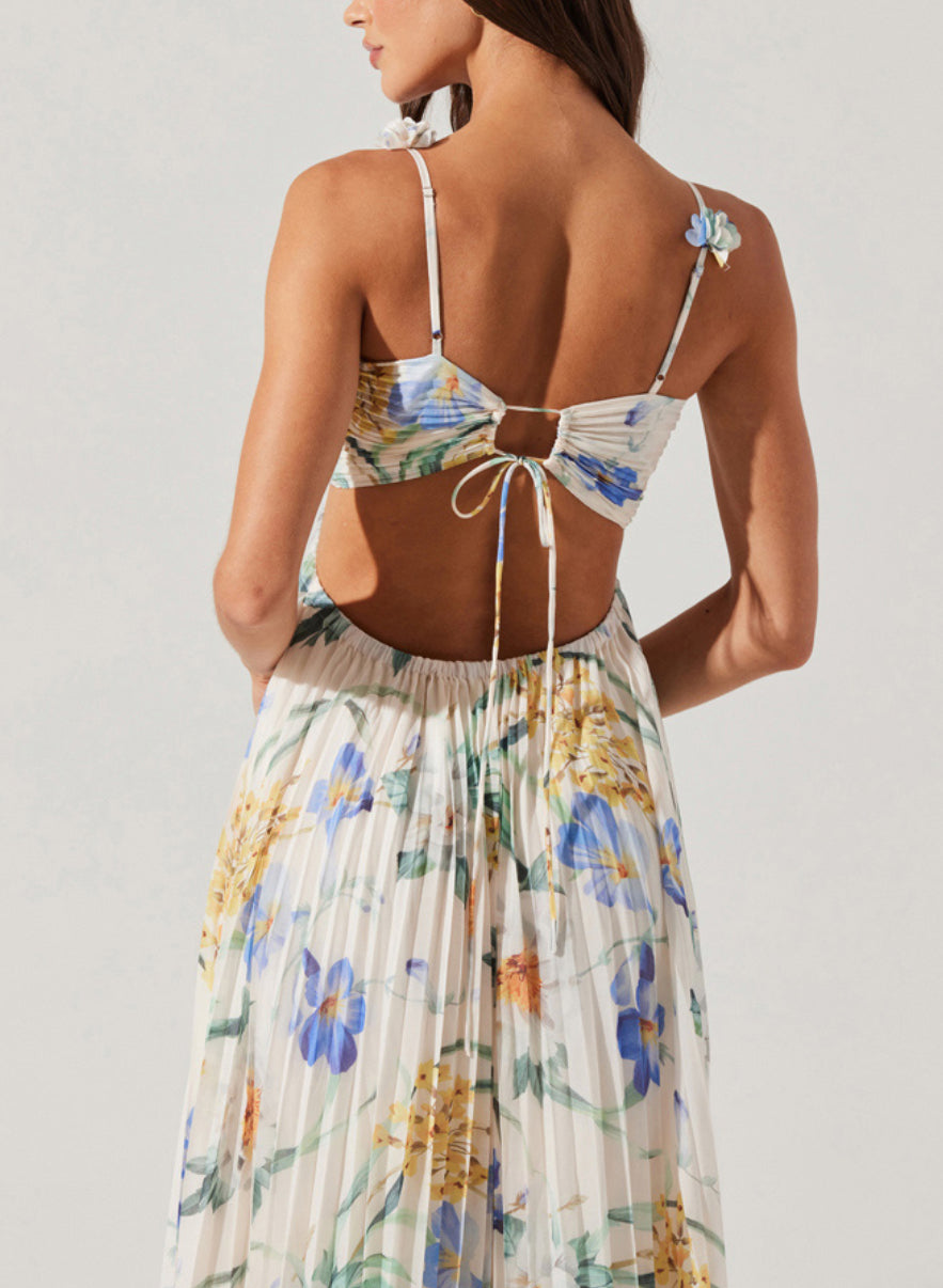 ASTR Emese Dress in Blue Multi Floral