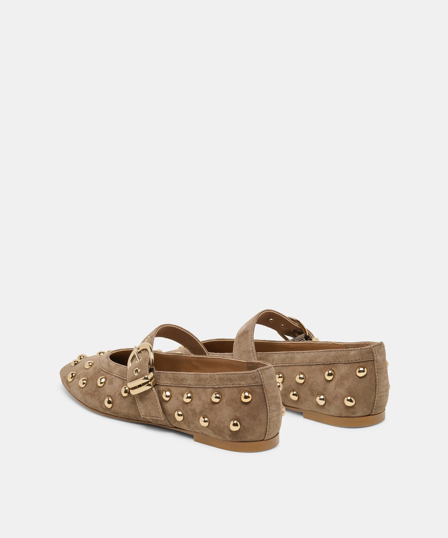 Dolce Vita Mikel Stud Ballet Flat in Olive Suede