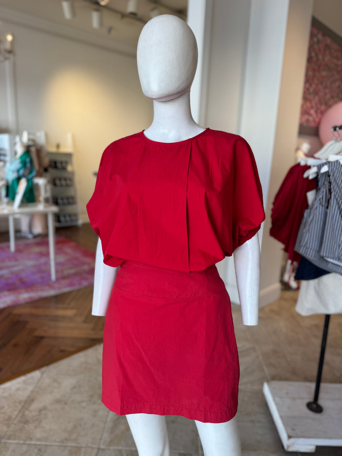 Stark X Jesse Top & Skirt Set in Chili Red