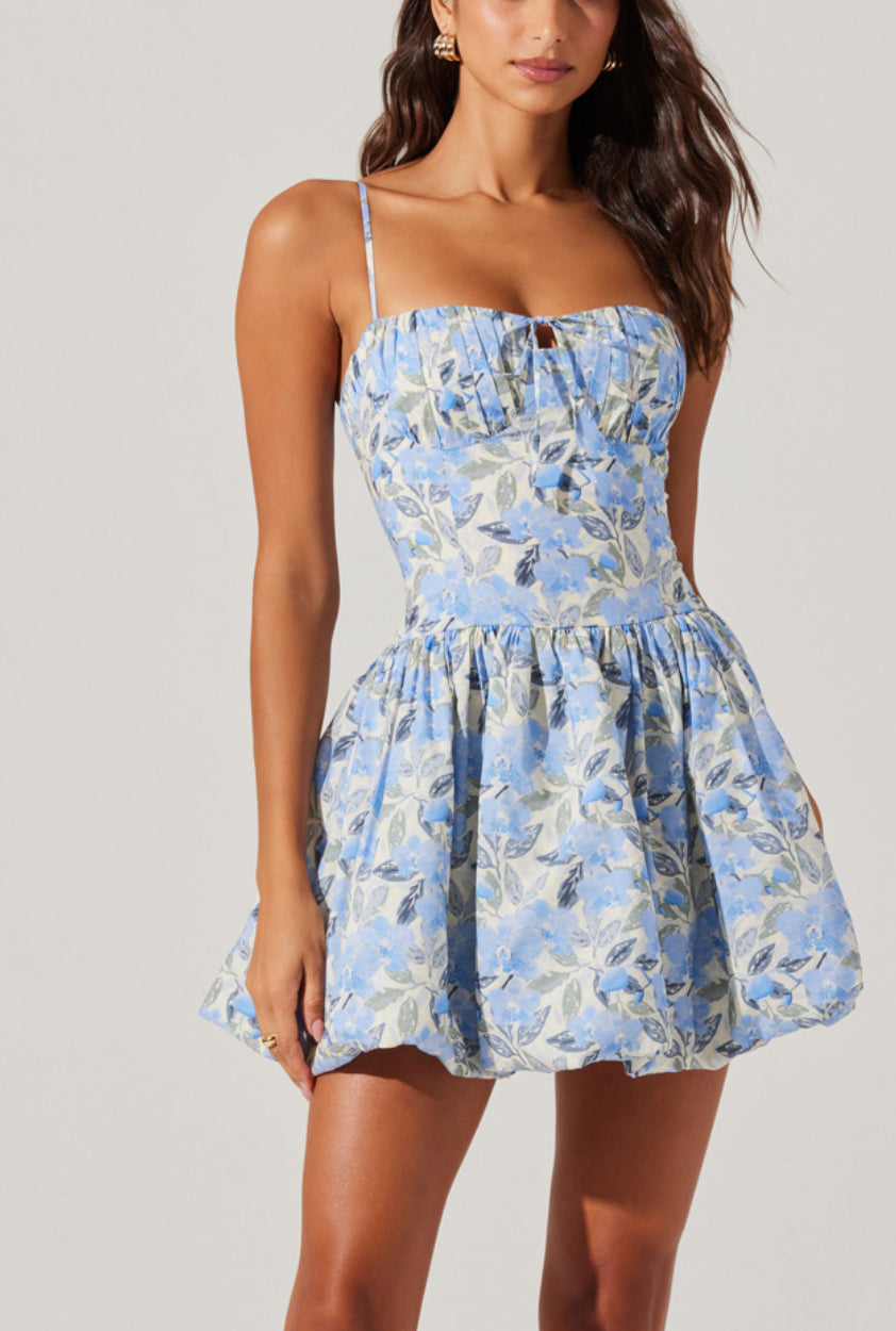 ASTR Larissa Dress in Blue Floral