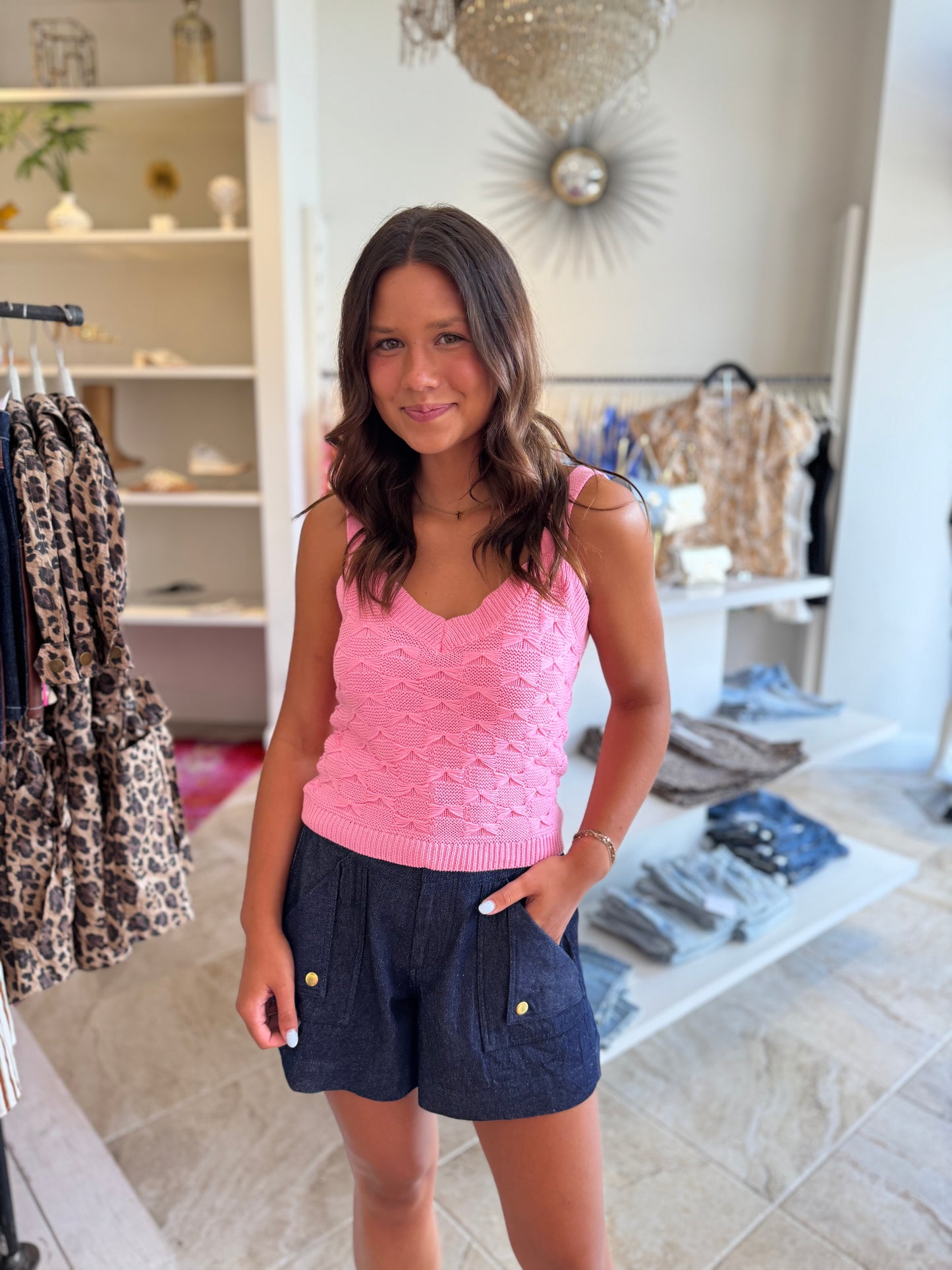 Allison New York Sweetheart Tank in Candy Pink