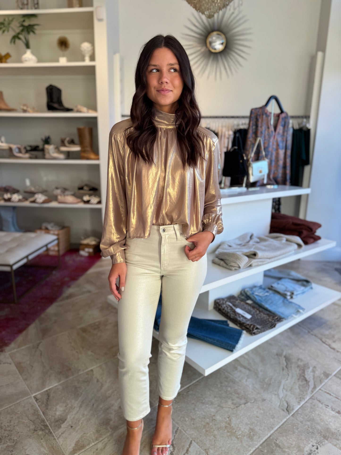 Lavender Brown Royal Top in Gold