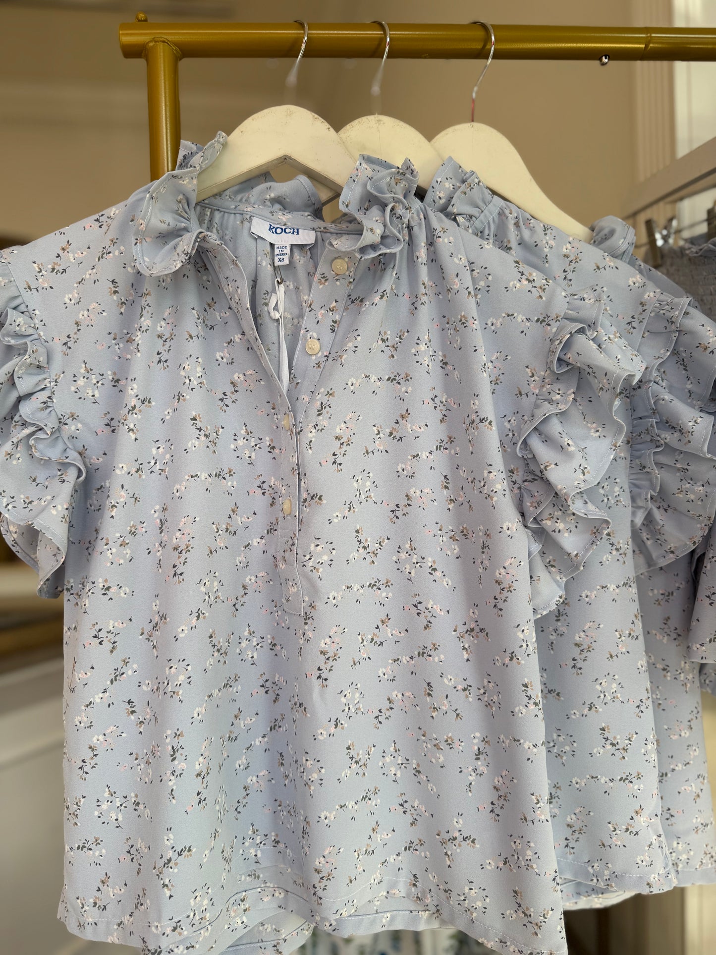 Koch Pixie Top in Baby Blue Winter Camellia