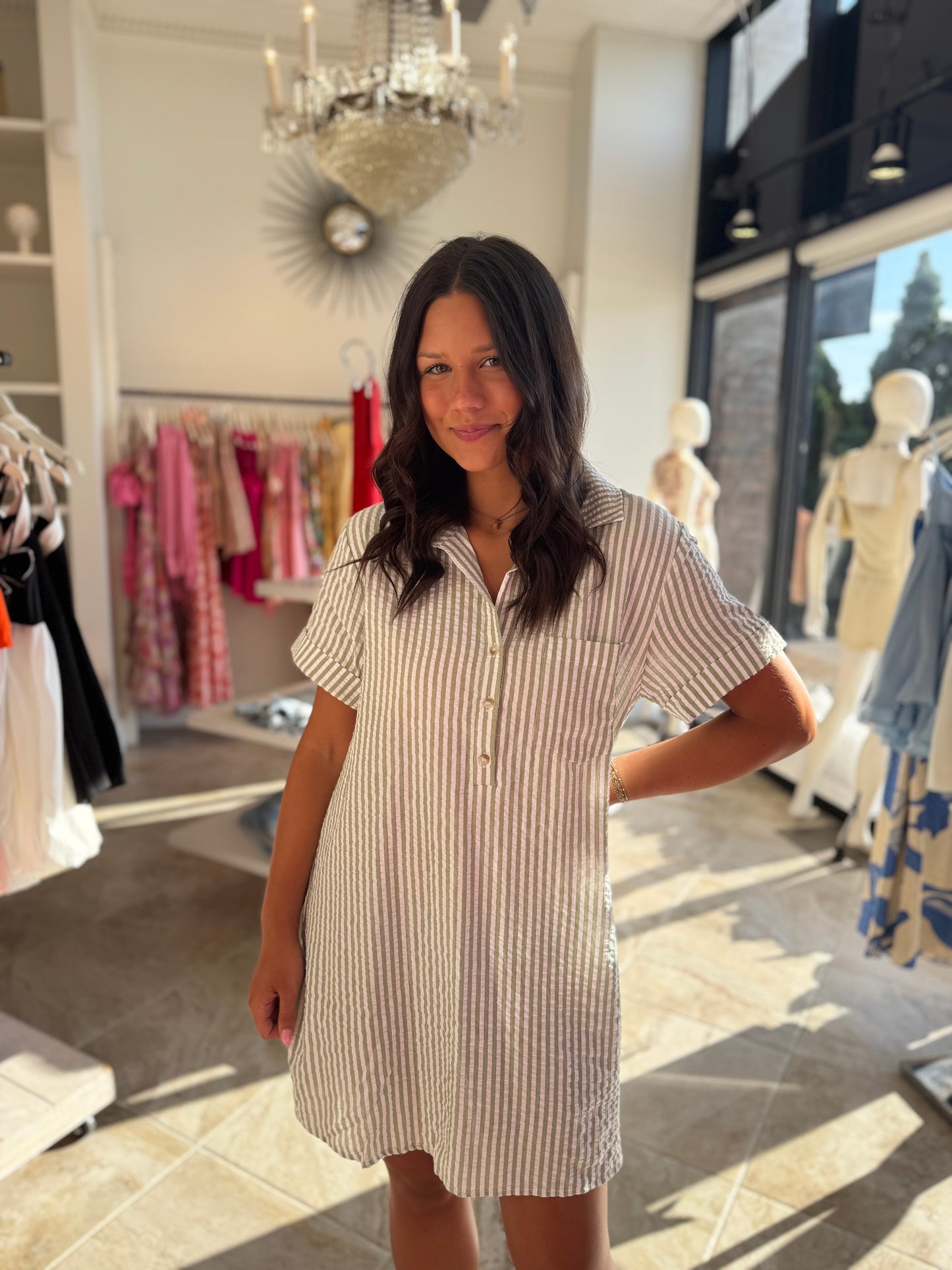 Lola Stripe Seersucker Dress